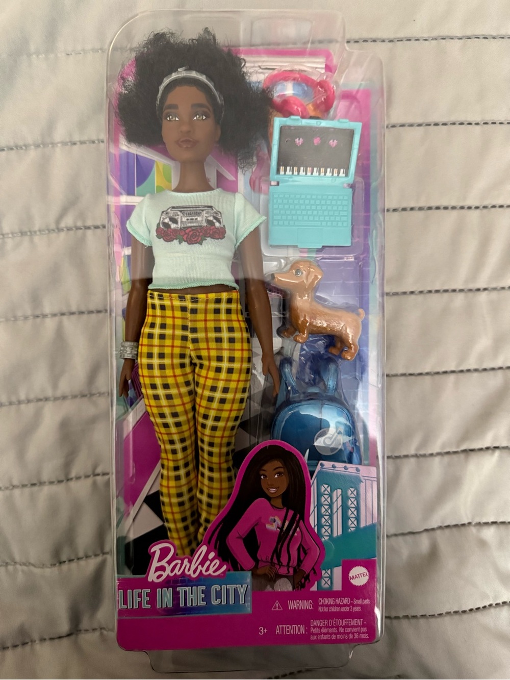 Barbie Life in the City Doll - Yellow Plaid Pants & Mint Top